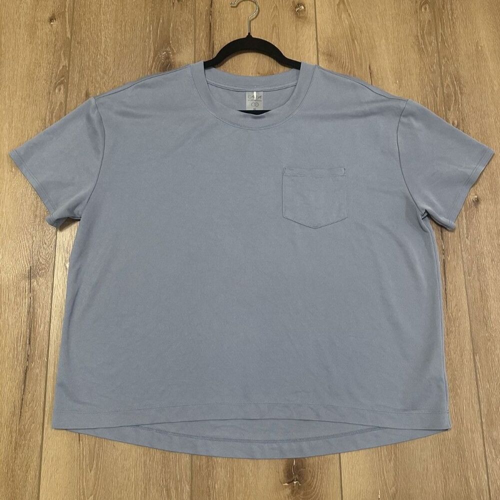 Women's Calia Pocket Tee Shirt Muted Blue Size XL GUC!